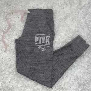 VICTORIAS SECRET PINK COTTON JOGGERS WITH LOGO GRAPHIC
